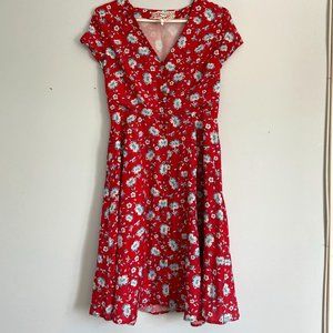 NWOT Pink Martini Red + Blue Floral Dress